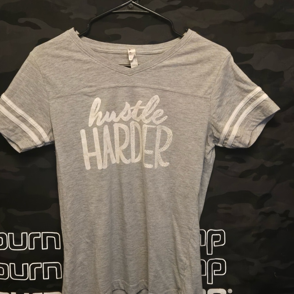 Gray Short Sleeve Tee with White Print